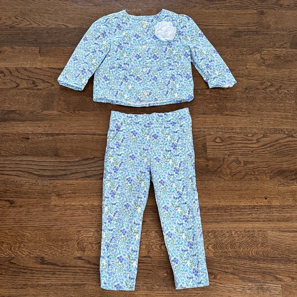 Janie And Jack Floral Pants And Jacket Set